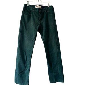 Levis 513 Slim Straight Jeans 18 Reg 29W x 29L Green 100% Cotton